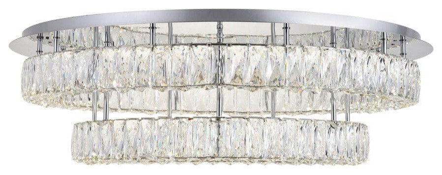 Elegant Lighting Monroe 34" LED Crystal Flush Mount, ChromeBy Elegant Furniture & Lighting