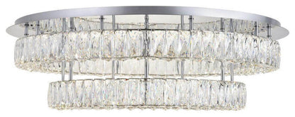 Elegant Lighting Monroe 34" LED Crystal Flush Mount, ChromeBy Elegant Furniture & Lighting
