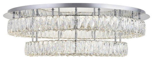 Elegant Lighting Monroe 34" LED Crystal Flush Mount, ChromeBy Elegant Furniture & Lighting