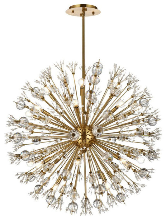 Elegant Lighting 2500D38SG Vera 38 inch crystal starburst round pendant in goldBy Elegant Furniture & Lighting