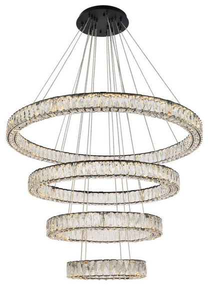 Elegant Lighting 3503G41 Monroe 4 Light 42"W LED Crystal Ring - GoldBy Elegant Furniture & Lighting