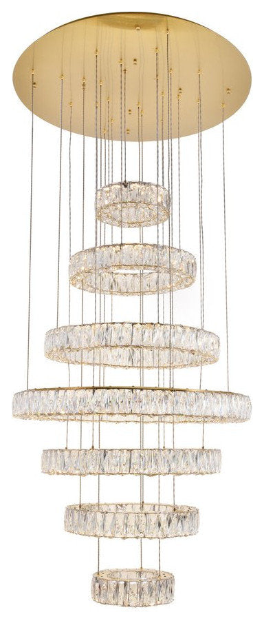 Madeleine Integrated LED Light Gold Chandelier Clear Royal Cut CrystalBy Home Living