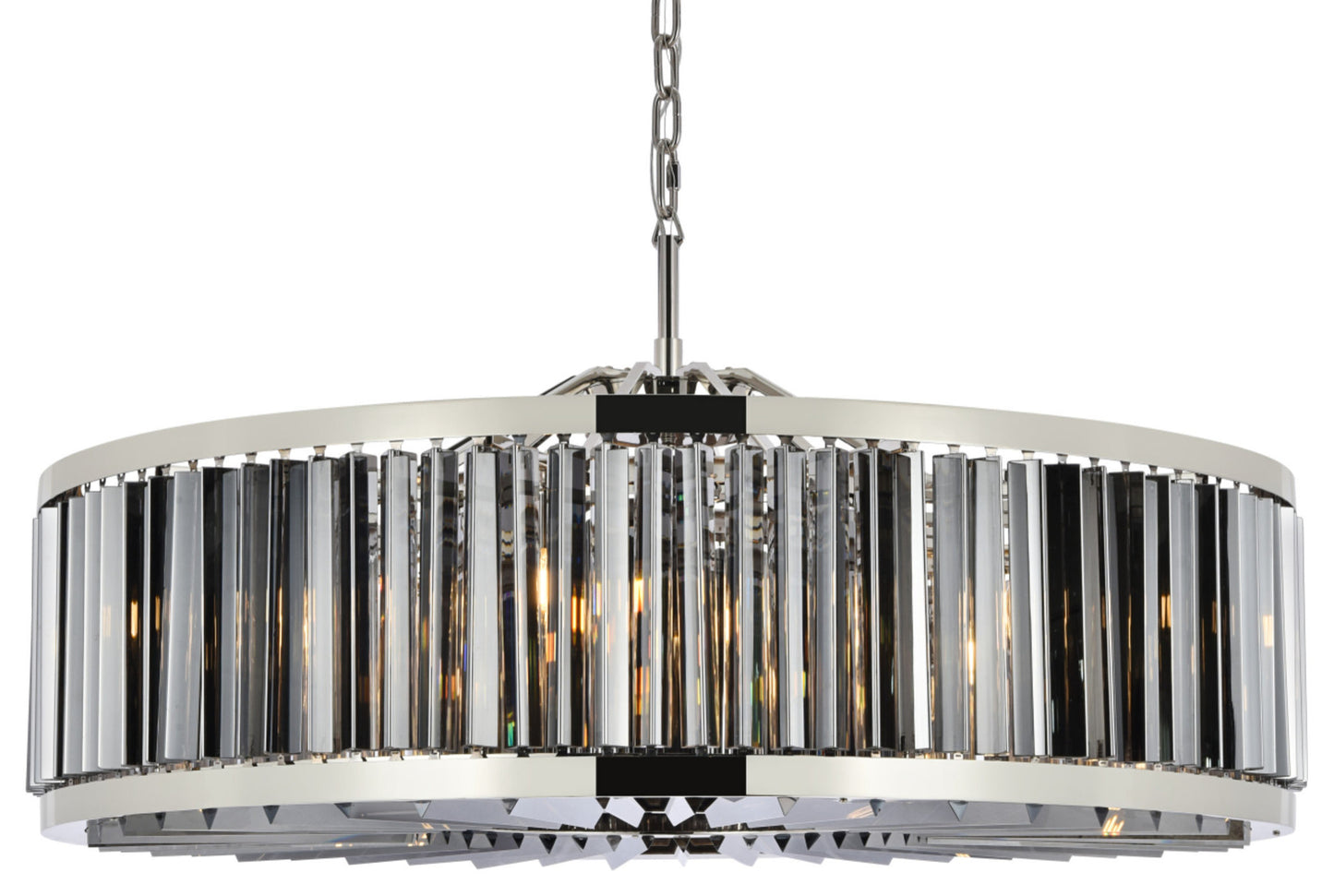 Elegant Lighting 1203G43-SS/RC Chelsea 10 Light 44"W Crystal Drum - PolishedBy Elegant Furniture & Lighting