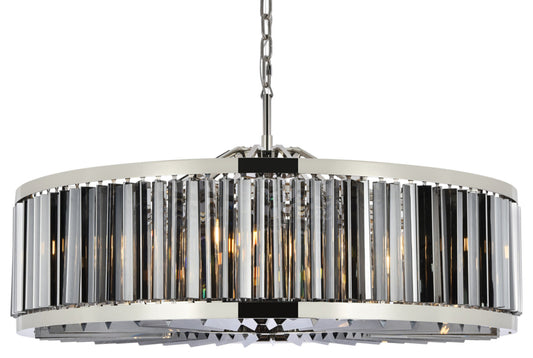 Elegant Lighting 1203G43-SS/RC Chelsea 10 Light 44"W Crystal Drum - PolishedBy Elegant Furniture & Lighting