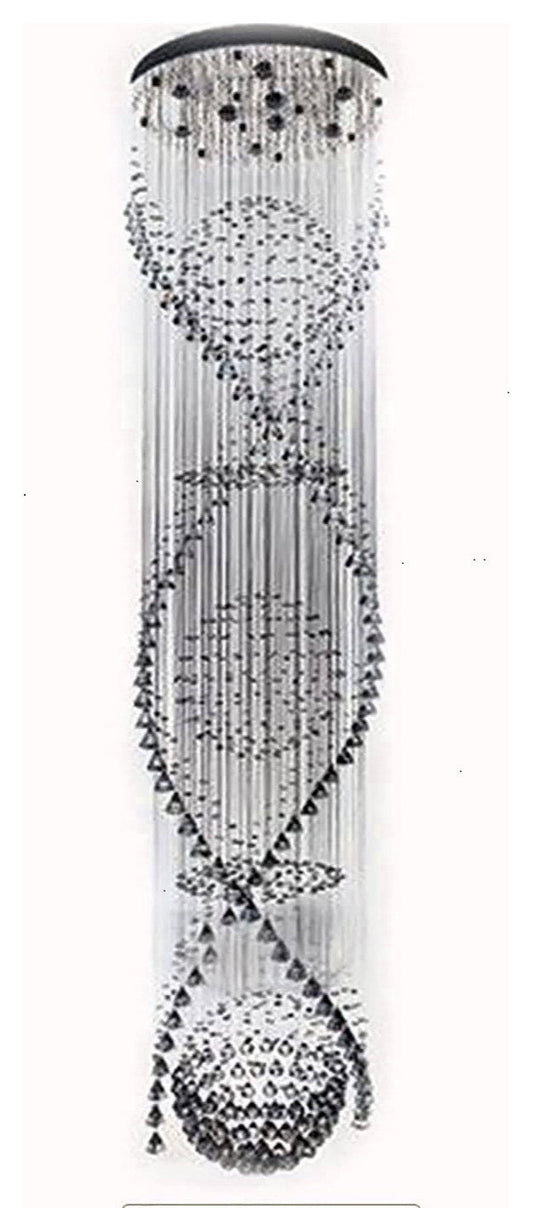 Saint-Etienne-de-Tinee | Modern Double Spiral Superdense K9 Crystal Chandelier, Dia39.4xh137.8" / Dia100xh350cm, Cool LightBy Miron Demid LLC