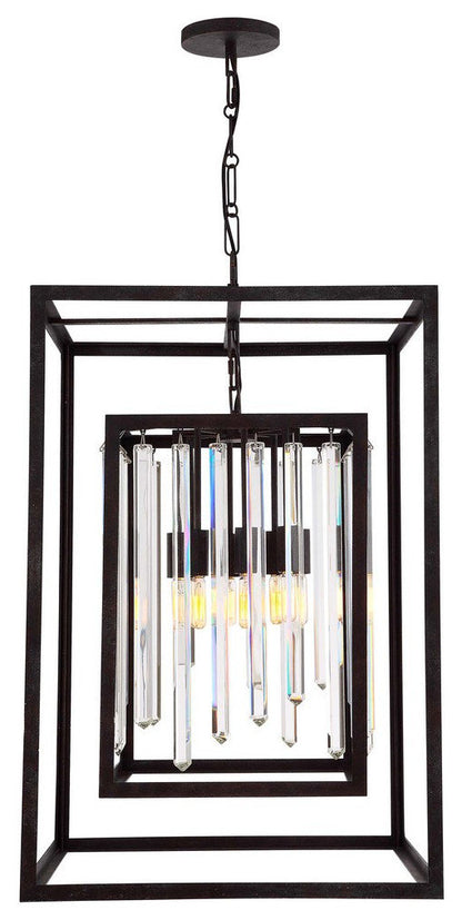 Hollis 6-Light 31" Traditional Chandelier in Forged Bronze with Hand Cut CrystBy Crystorama Lighting