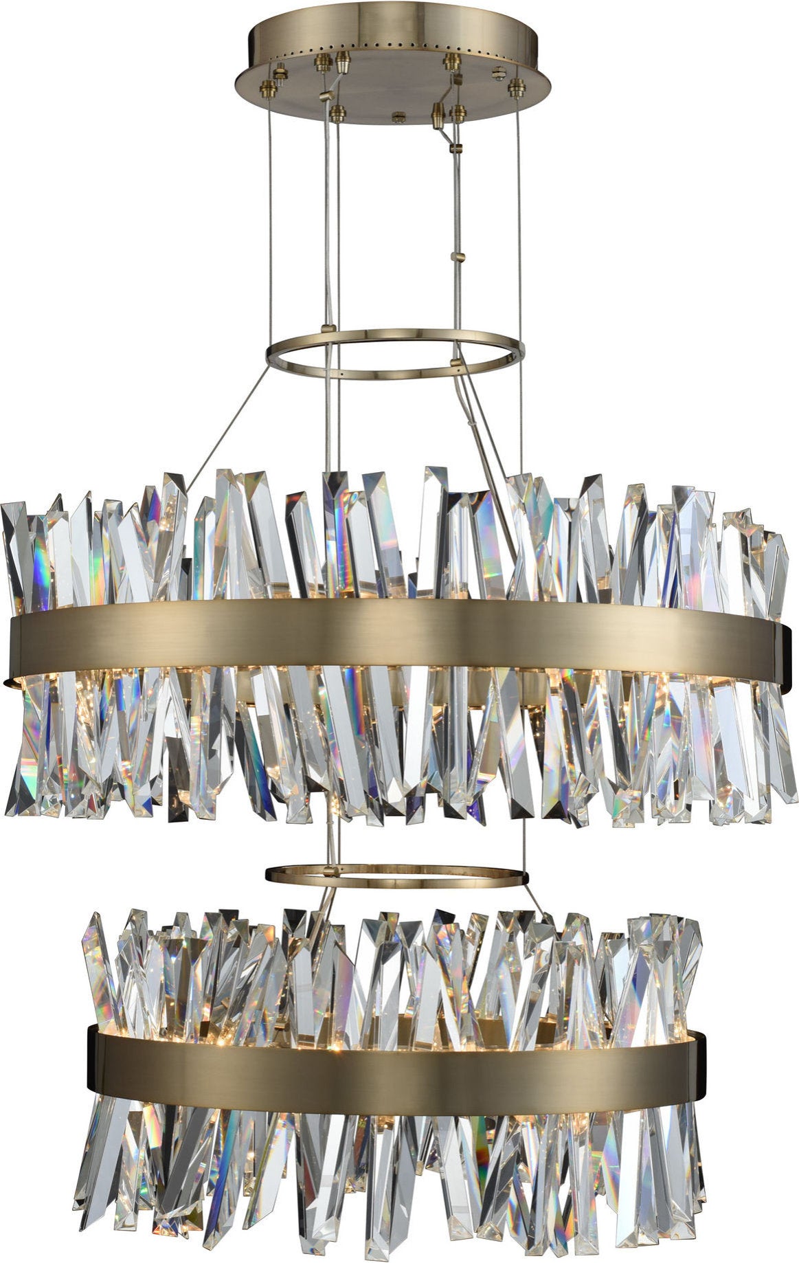 Glacier Round Pendant, Brushed Champagne GoldBy KALCO LIGHTING