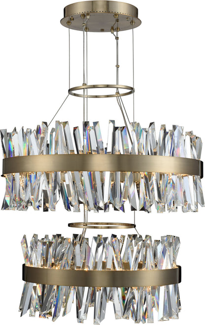 Glacier Round Pendant, Brushed Champagne GoldBy KALCO LIGHTING