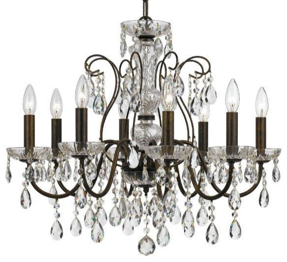 Butler 8-Light Chandelier in Minimalist Style, 25.5"Wx22"HBy Crystorama Lighting