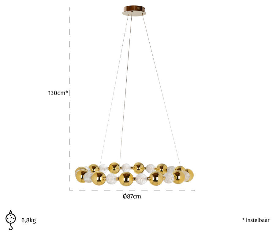 Connected Gold Spheres Hanging Lamp | OROA ChandaBy OROA - Furniture