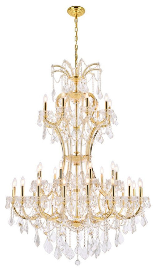 Elegant Lighting 2800D46/RC Maria Theresa 36 Light 46"W Crystal - GoldBy Elegant Furniture & Lighting