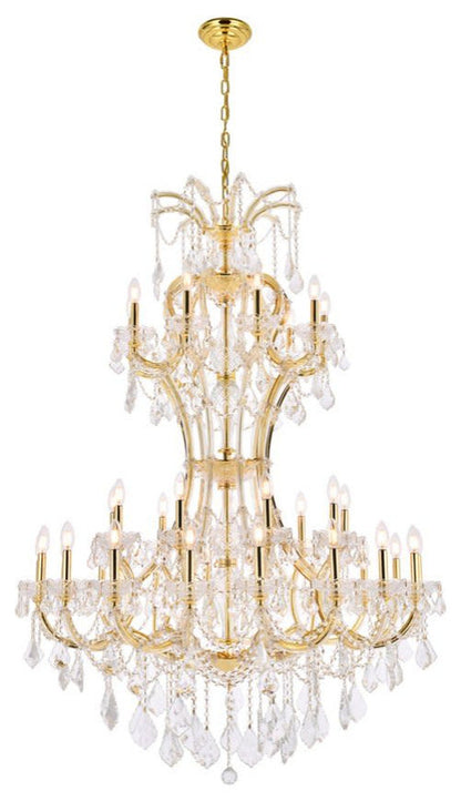 Elegant Lighting 2800D46/RC Maria Theresa 36 Light 46"W Crystal - GoldBy Elegant Furniture & Lighting