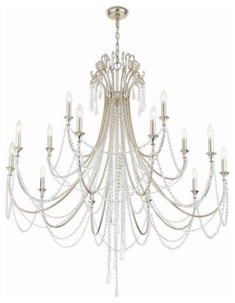 Crystorama arc-1919-ga-cl-mwp-xb-5912-WB Arcadia  15-Light 2-Tier ChandelierBy Crystorama Lighting
