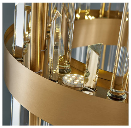 Royal Hanging Gold/Titanium/Copper Round Crystal Chandelier for Dining Room, Gold, 31.5'', Warm LightBy Miron Demid LLC