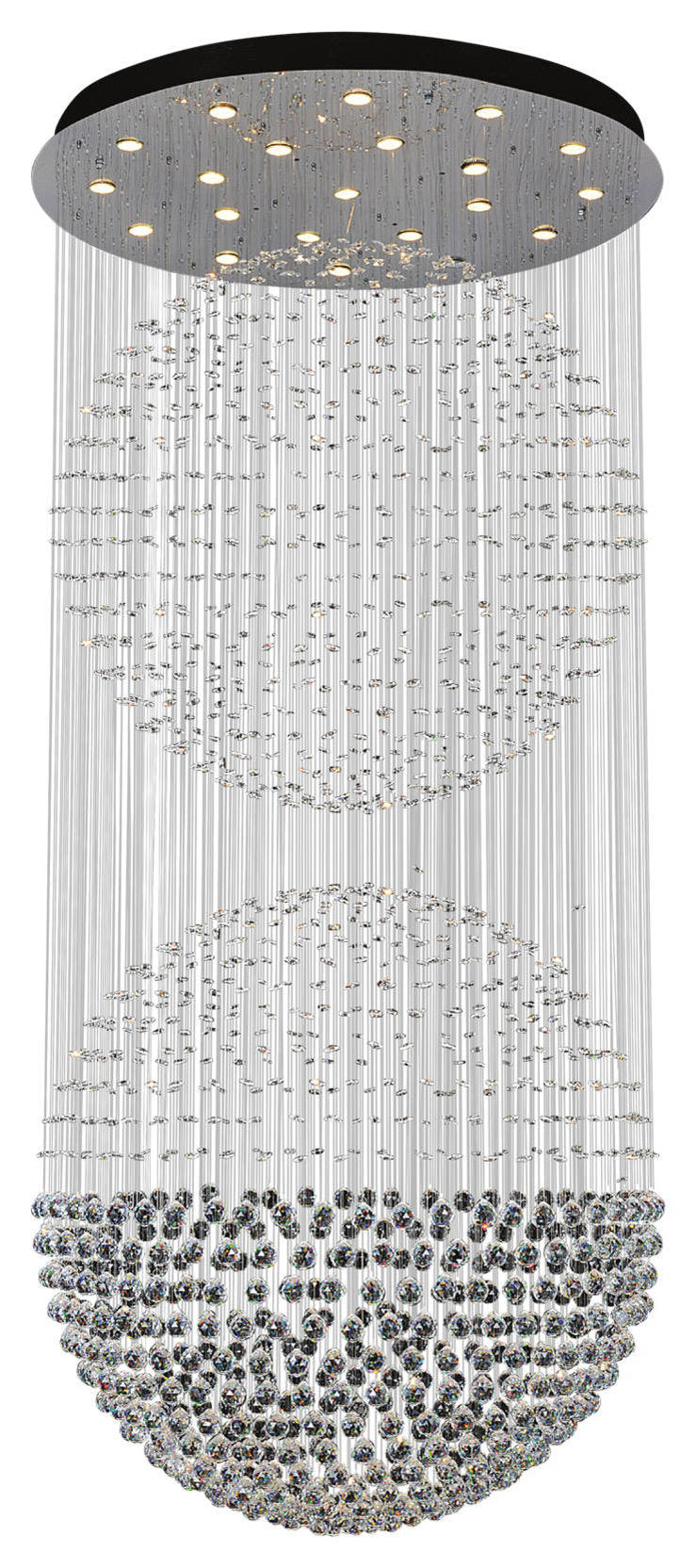 Double Sphere 21 Light Flush Mount With Chrome FinishBy CWI Lighting