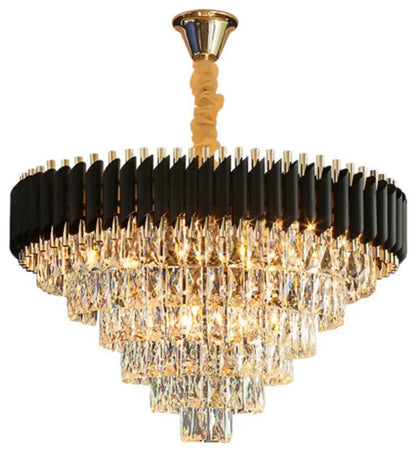 Verano 32" Crystal Chandelier, BlackBy MORSALE