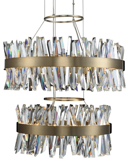 Allegri 030256 Glacier 4 Light 32"W LED Ring Chandelier - Brushed ChampagneBy Allegri Crystal by Kalco Lighting