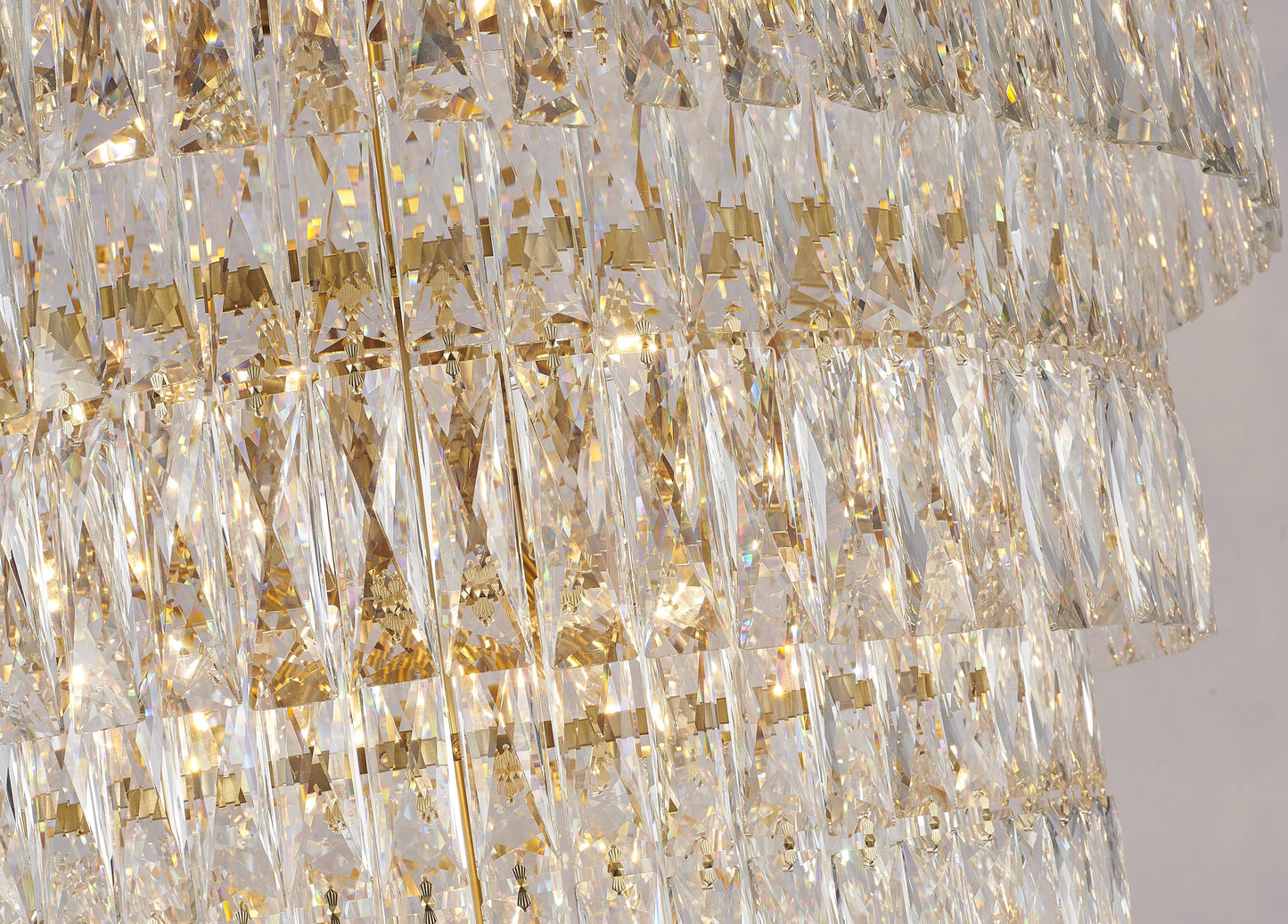 32"D 39-Light Gold Crystal ChandelierBy Design Living