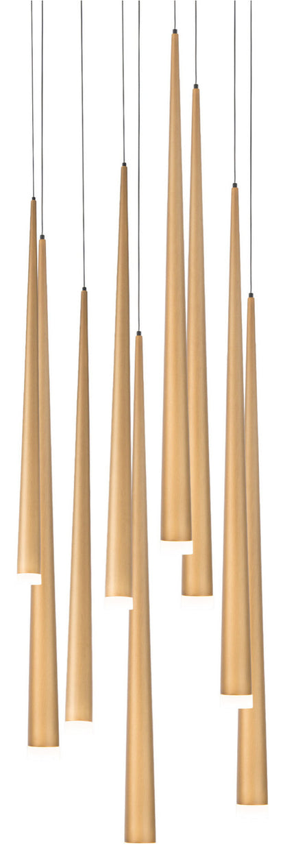 Modern Forms PD-41809R Cascade 9 Light 17"W LED Crystal Multi - Aged BrassBy Modern Forms