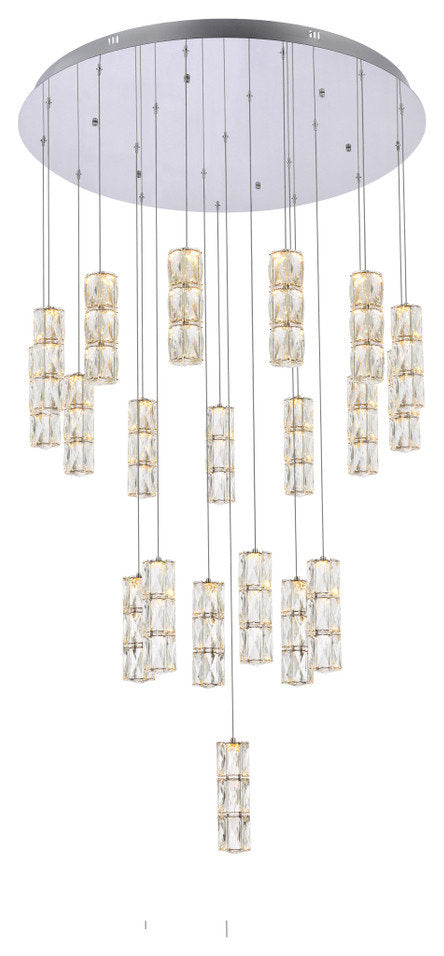 Elegant Lighting Polaris 38" Led Chandelier in ChromeBy Elegant Furniture & Lighting
