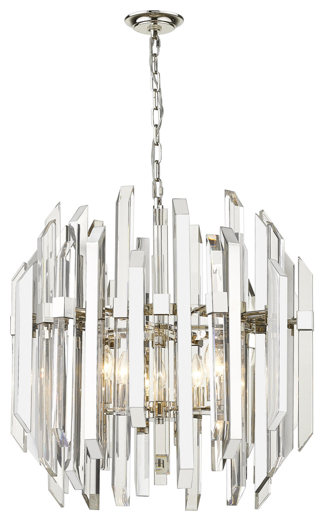 Z-Lite 4006-9 Bova 6 Light 26"W Crystal Chandelier - Polished NickelBy Z-LIte
