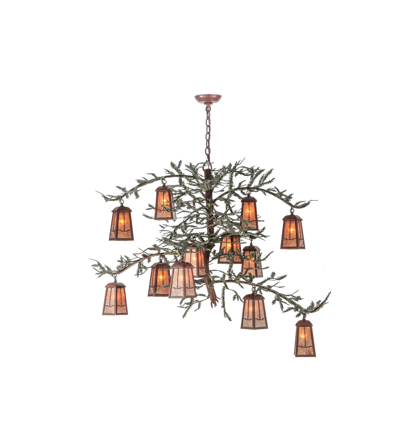 48W Pine Branch Valley View 12 LT W/Uplights ChandelierBy Meyda Lighting