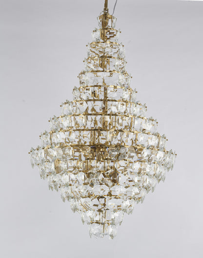 27-Light Brass Crystal ChandelierBy Design Living