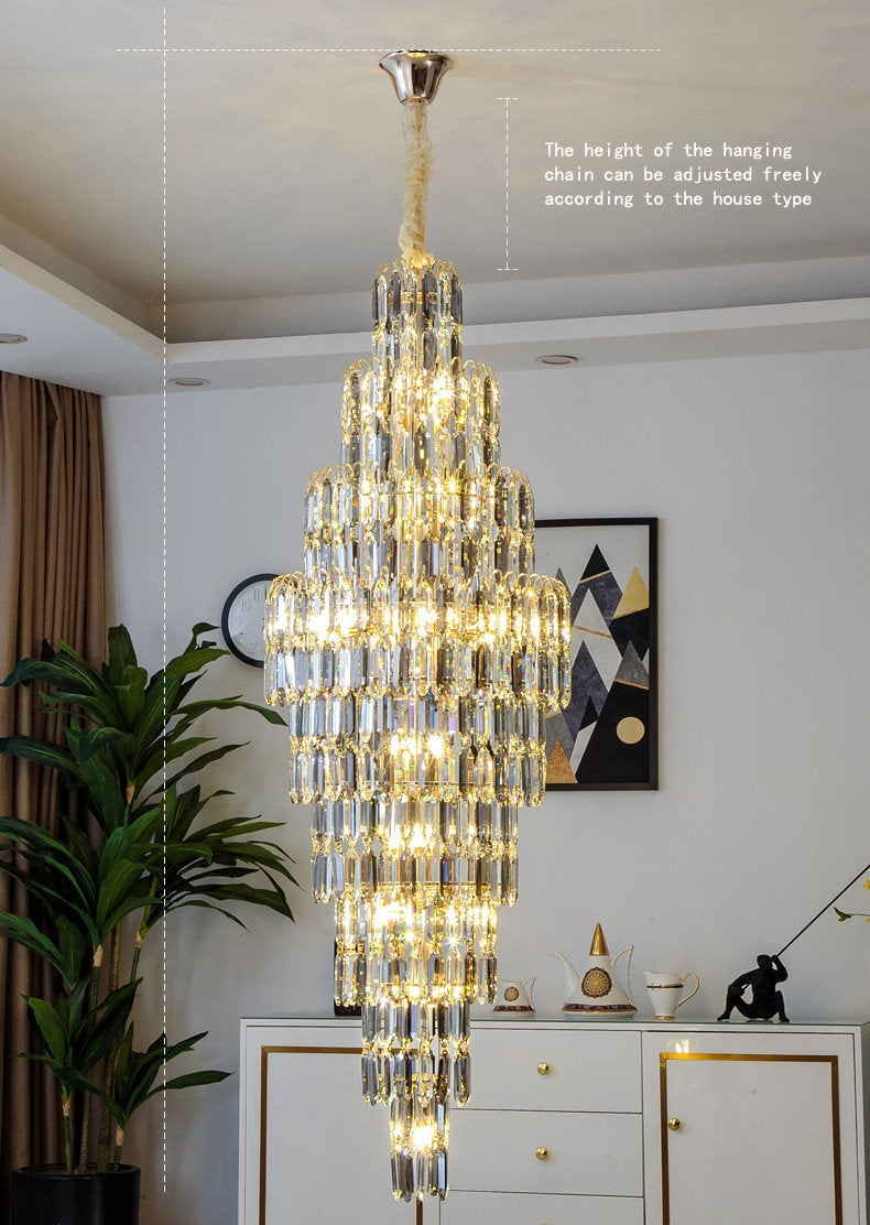 Saint-Cezaire-sur-Siagne | Stunning Large Crystal Chandelier, Dia19.7"By Miron Demid LLC