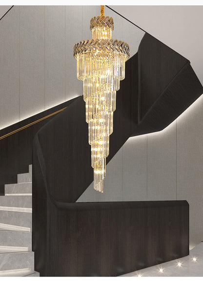 Saint-Vallier-de-Thiey | Crystal Cascade Long Chandelier, 20 BulbsBy Miron Demid LLC