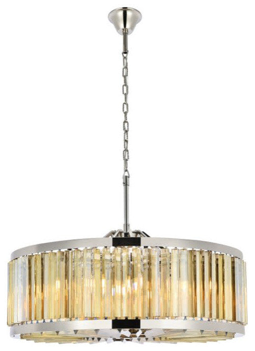 Elegant Lighting 1203D35-GT/RC Chelsea 10 Light 36"W Crystal Drum - PolishedBy Elegant Furniture & Lighting