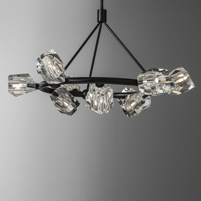 Gatsby 9-Light Ring Pendant - Black - CrystalBy Hubbardton Forge