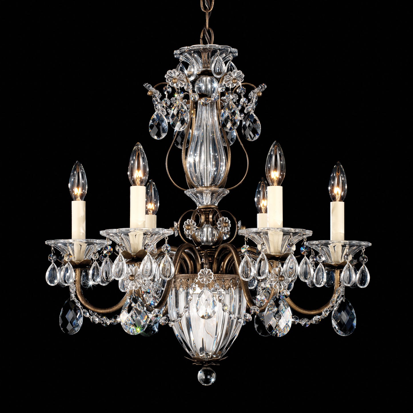 Schonbek 1246-23 7 Light Crystal Chandelier, Etruscan GoldBy Schonbek