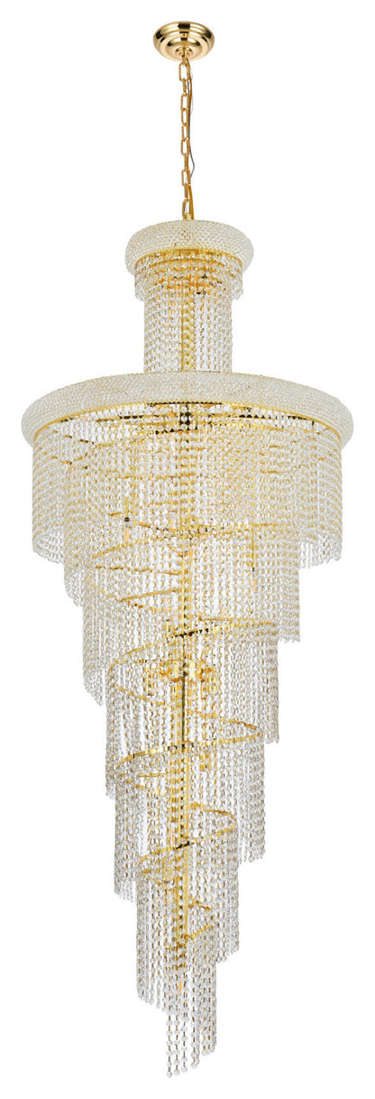 Elegant Lighting V1800SR30/RC Spiral 28 Light 30"W Crystal - GoldBy Elegant Furniture & Lighting