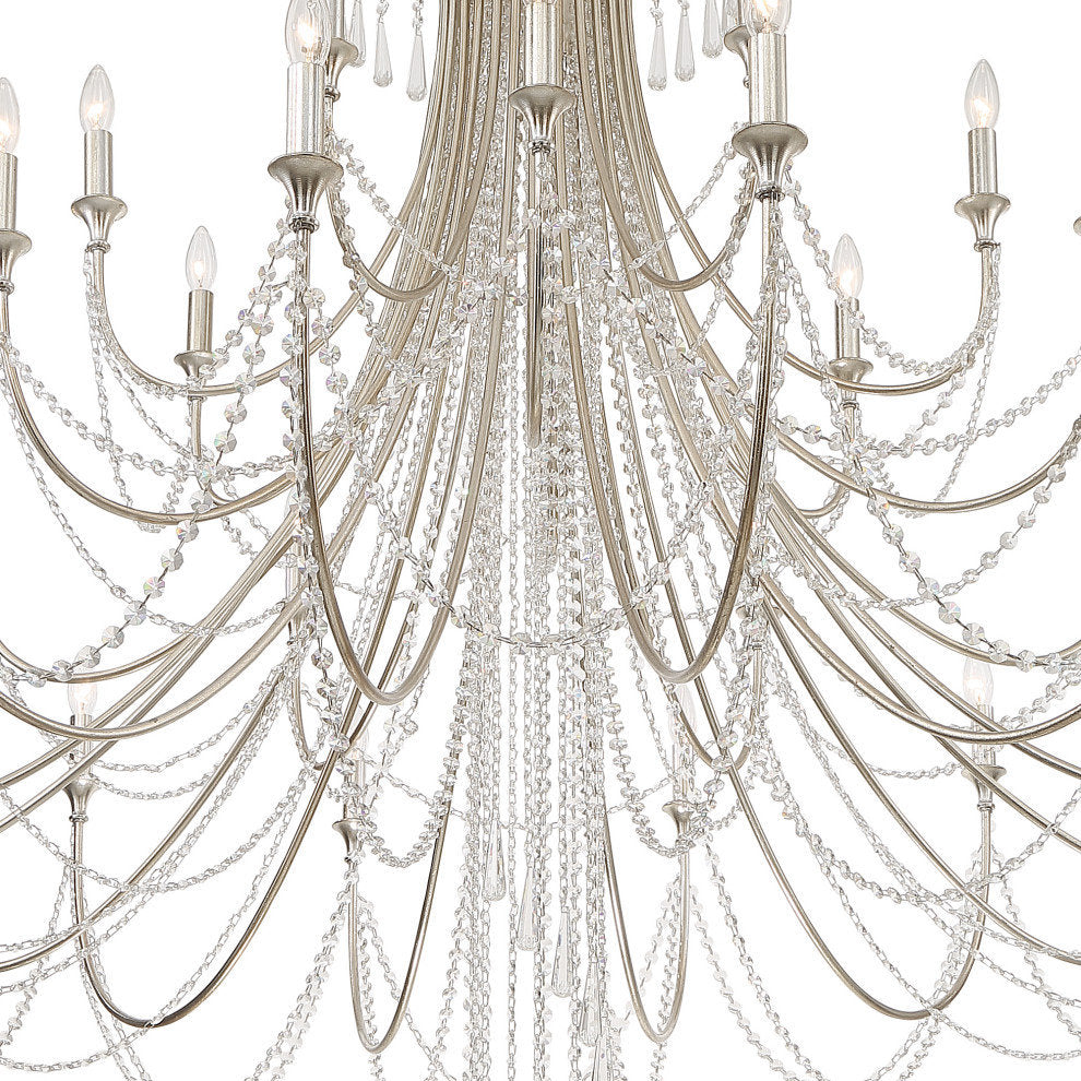 Arcadia 28 Light Antique Silver ChandelierBy Crystorama Lighting