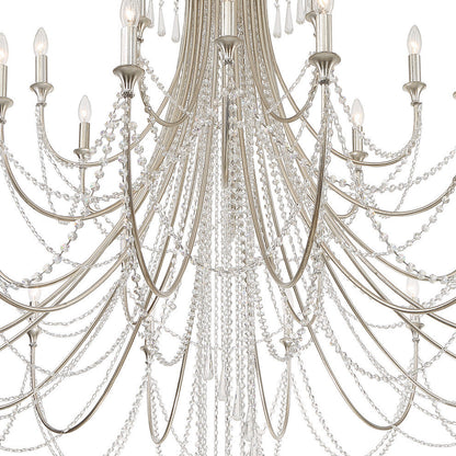 Arcadia 28 Light Antique Silver ChandelierBy Crystorama Lighting
