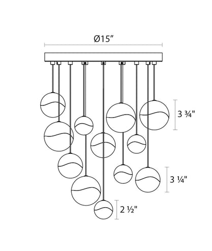 Grapes LED 12-Light Round Canopy Pendant, Polished Chrome, Large GrapesBy SONNEMAN - A Way of Light