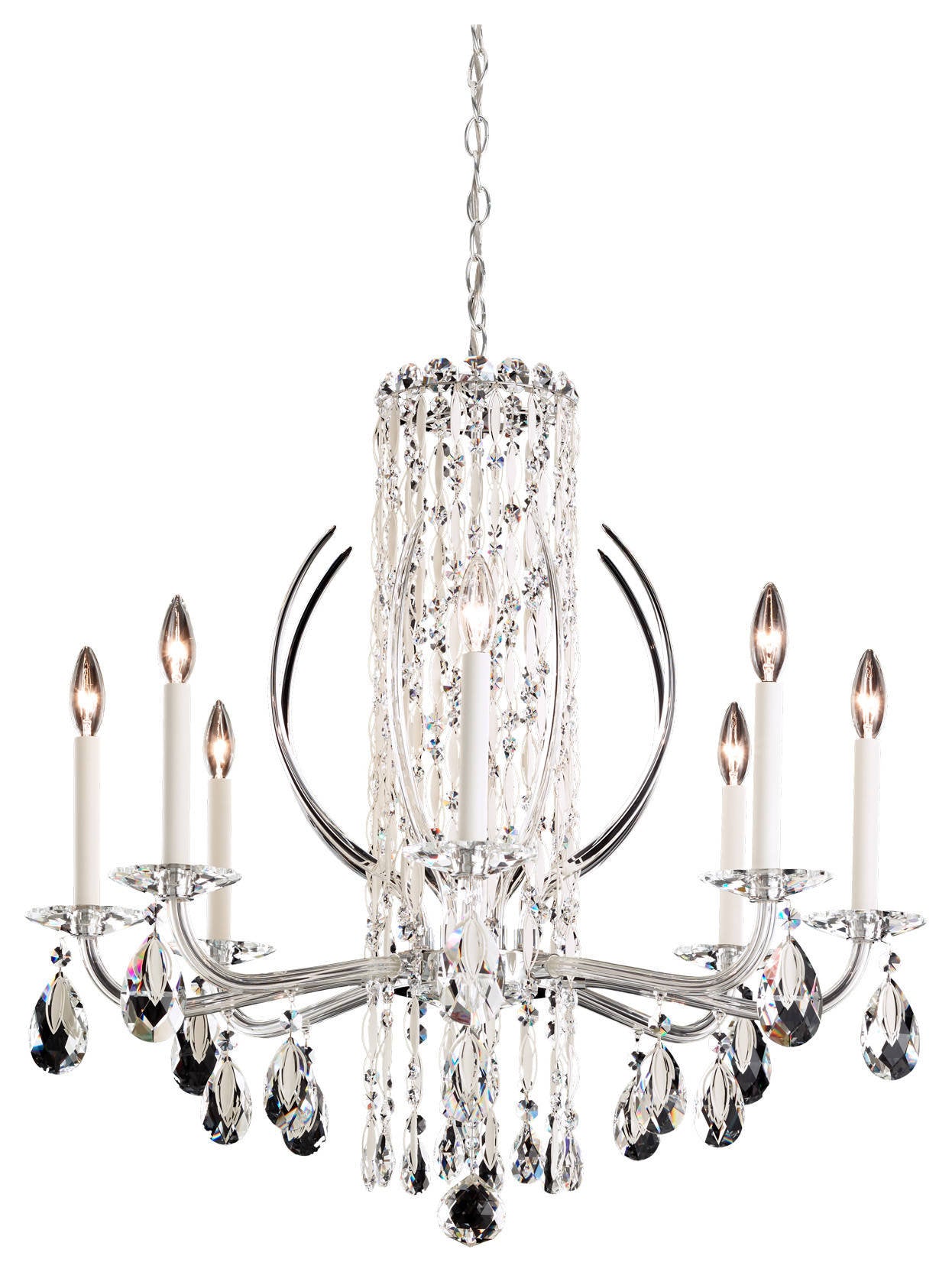 Sarella 8-Light Chandelier in White With Crystal Heritage CrystalBy Schonbek