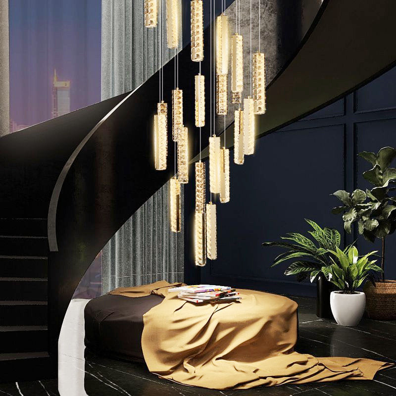 Santa Margherita Ligure | Creative Gold LED Crystal Chandelier, 21 Lights, Cool LightBy Miron Demid LLC