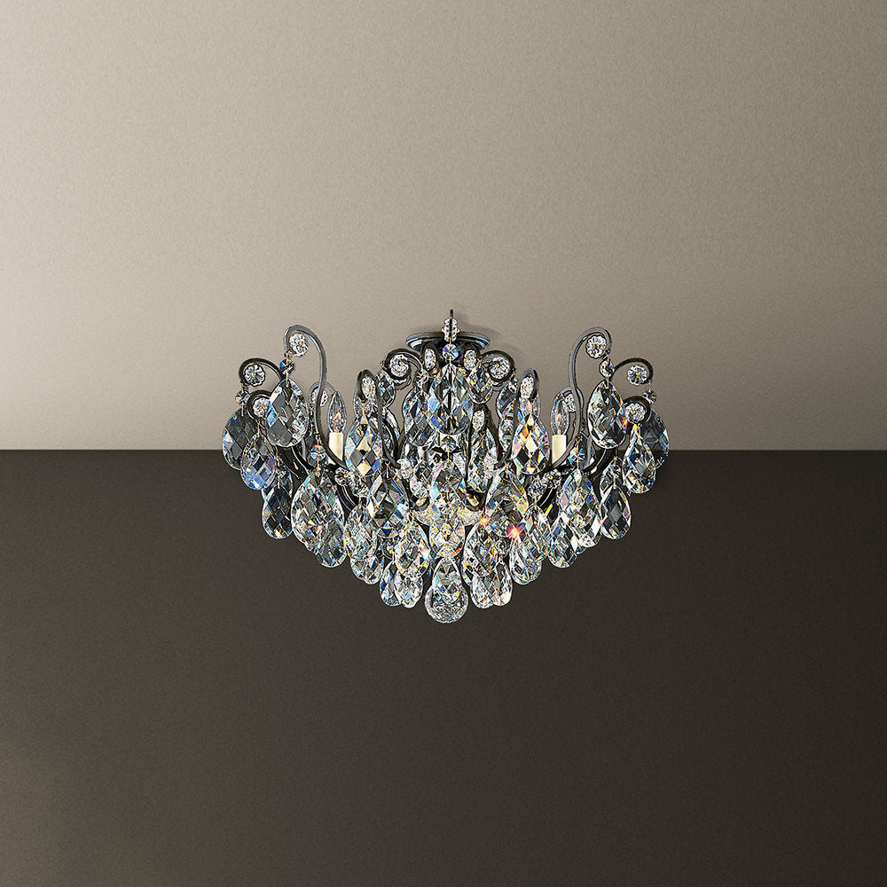 Schonbek 3785-51 8 Light Crystal Semi-Flush, BlackBy Schonbek