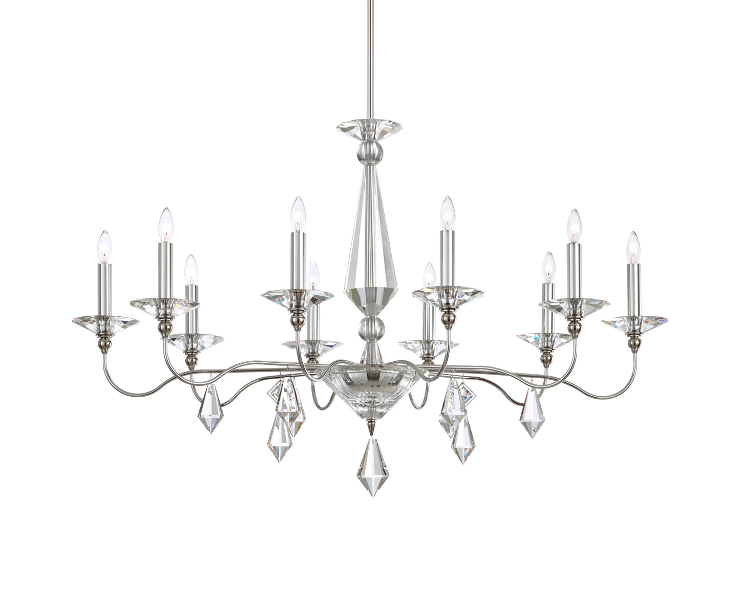 Schonbek 9695N-40Cl 10 Light Crystal Chandelier, Polished SilverBy Schonbek