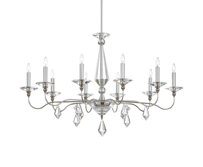 Schonbek 9695N-40Cl 10 Light Crystal Chandelier, Polished SilverBy Schonbek