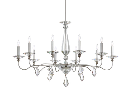 Schonbek 9695N-40Cl 10 Light Crystal Chandelier, Polished SilverBy Schonbek