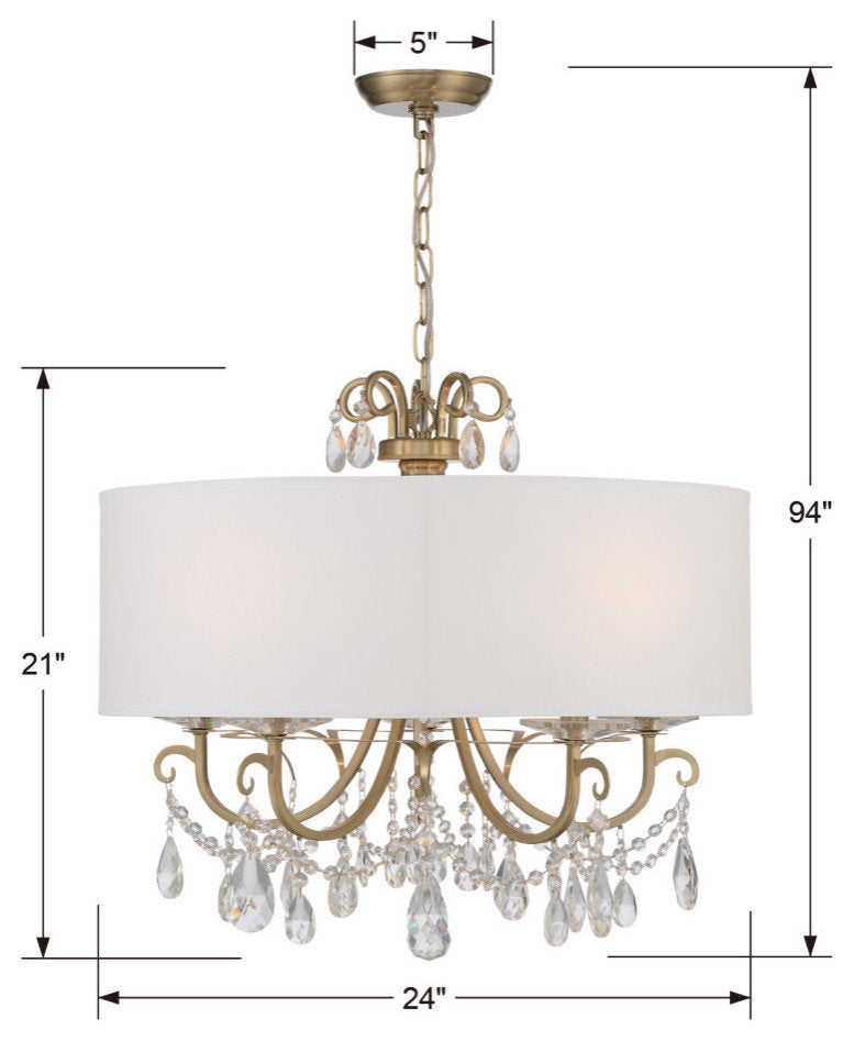 Othello 5 Light Vibrant Gold ChandelierBy Crystorama Lighting
