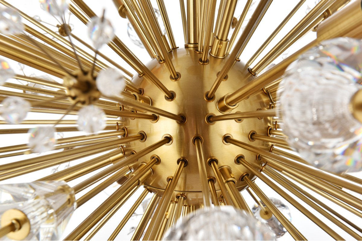 Elegant Lighting 2500D32SG Vera 32 inch crystal starburst round pendant in goldBy Elegant Furniture & Lighting