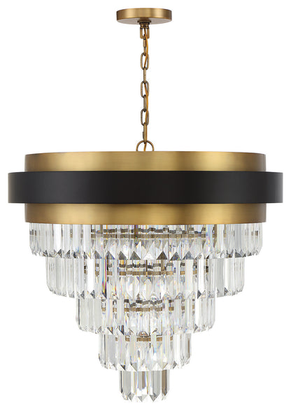 Marquise 9-Light Chandelier, Matte Black With Warm Brass AccentsBy Savoy House