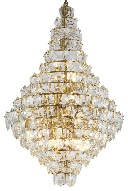 27-Light Brass Crystal ChandelierBy Design Living