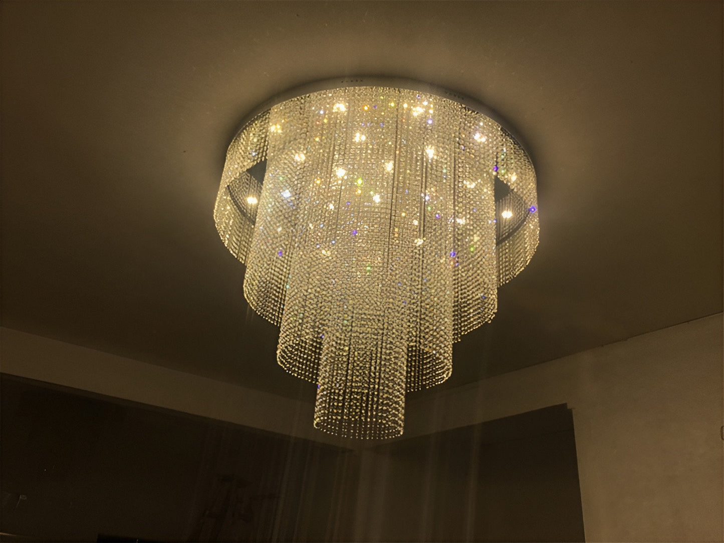 Accumoli | Modern Crystal LED Ceiling Lamp, Dia39.4xh27.5", Cool LightBy Miron Demid LLC