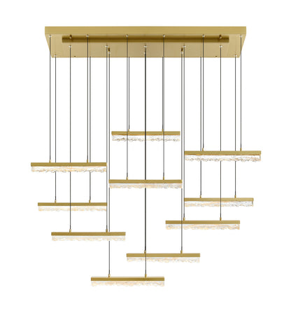 CWI LIGHTING 1588P48-10-624 Stagger Integrated LED Brass ChandelierBy CWI Lighting