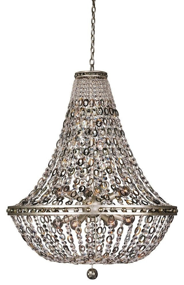Allegri Crystal, Lucia Pendant, Vintage Silver Leaf, 32"By Allegri Crystal by Kalco Lighting