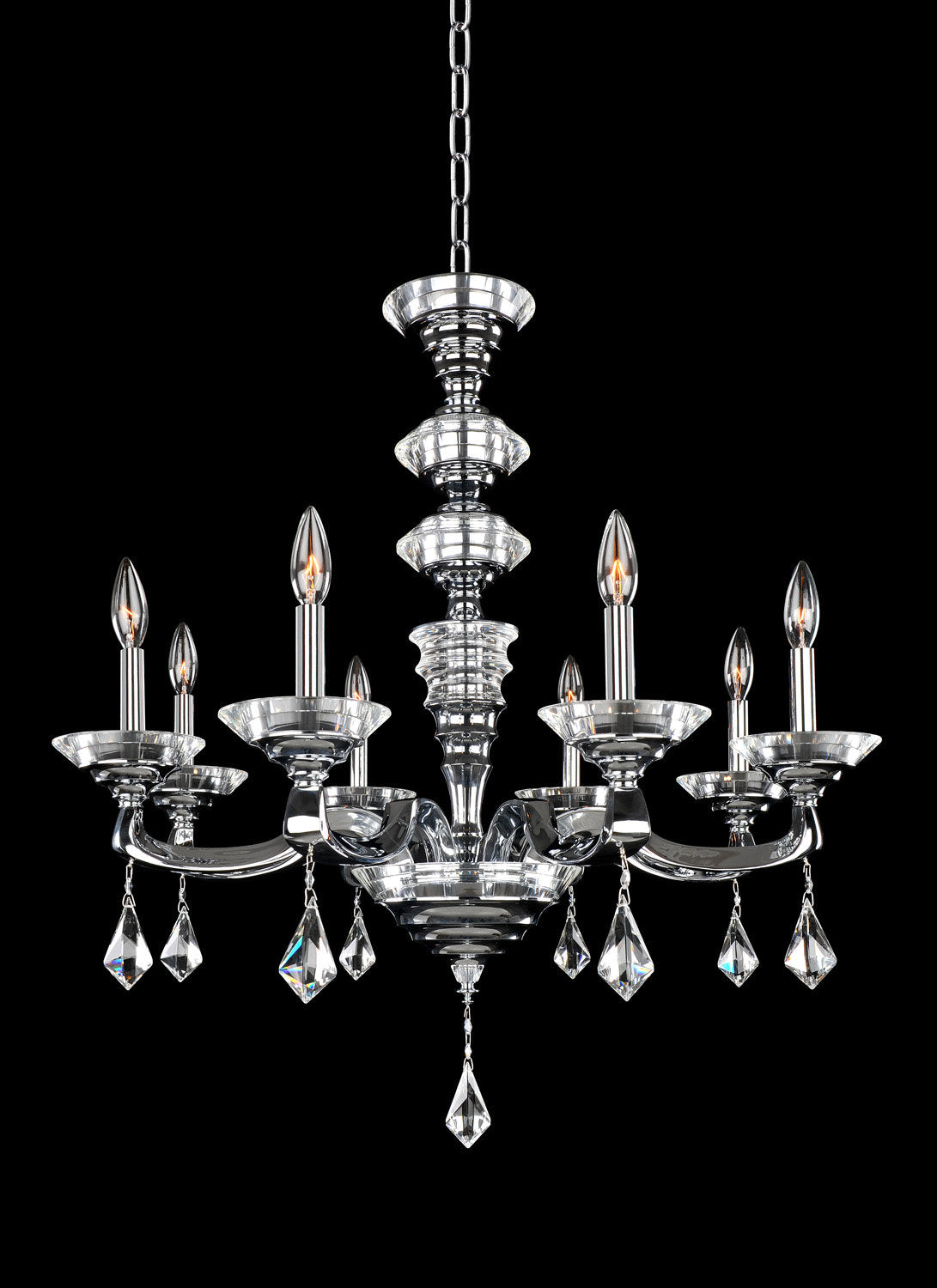 Cosimo 30x30" 8-Light Modern Classic-Contemporary Chandelier by AllegriBy Allegri Crystal by Kalco Lighting